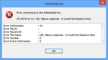 fastaddressclient-error-unresolved-host